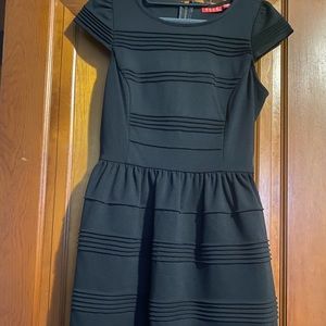NWT black textured short sleeve dress, size 8